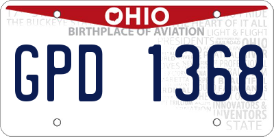 OH license plate GPD1368