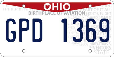 OH license plate GPD1369