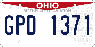 OH license plate GPD1371
