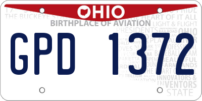 OH license plate GPD1372