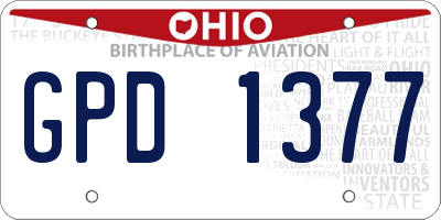 OH license plate GPD1377