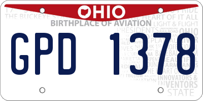 OH license plate GPD1378
