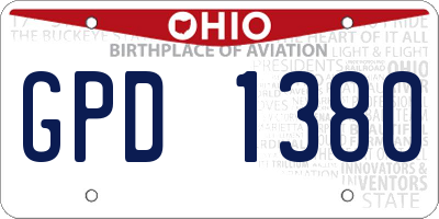 OH license plate GPD1380