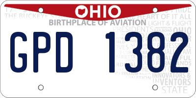OH license plate GPD1382