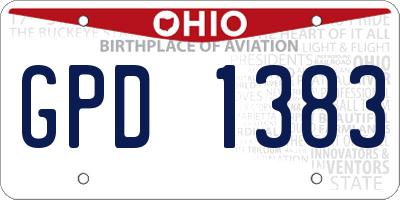 OH license plate GPD1383