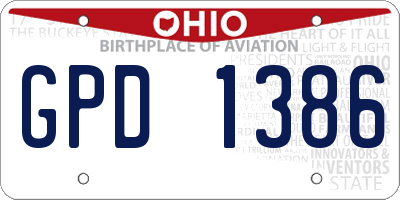 OH license plate GPD1386