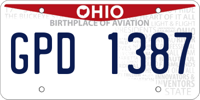 OH license plate GPD1387