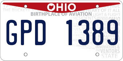 OH license plate GPD1389