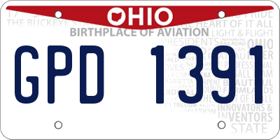 OH license plate GPD1391