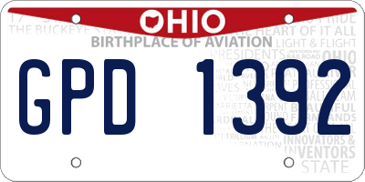 OH license plate GPD1392