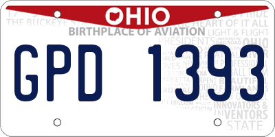 OH license plate GPD1393