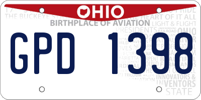 OH license plate GPD1398