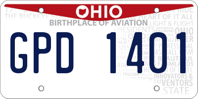OH license plate GPD1401
