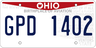 OH license plate GPD1402