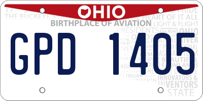 OH license plate GPD1405