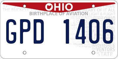 OH license plate GPD1406