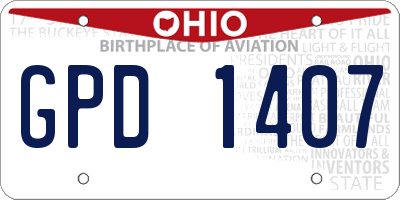 OH license plate GPD1407