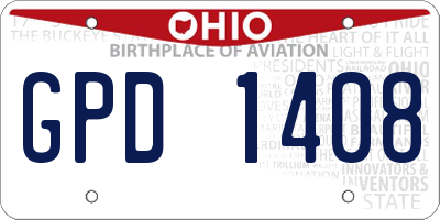 OH license plate GPD1408