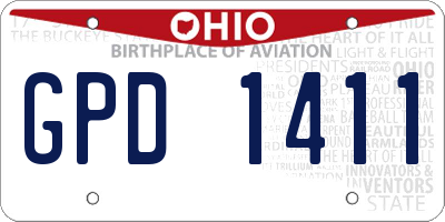 OH license plate GPD1411