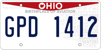 OH license plate GPD1412
