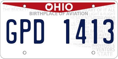 OH license plate GPD1413