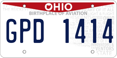 OH license plate GPD1414