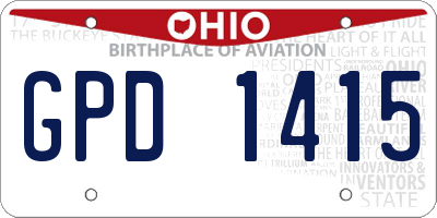 OH license plate GPD1415