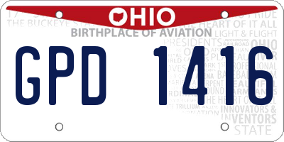 OH license plate GPD1416