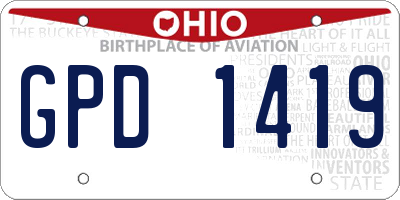 OH license plate GPD1419
