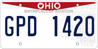 OH license plate GPD1420