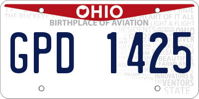 OH license plate GPD1425