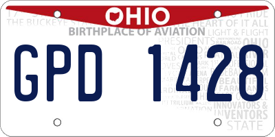 OH license plate GPD1428