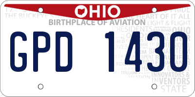 OH license plate GPD1430
