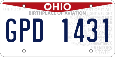 OH license plate GPD1431