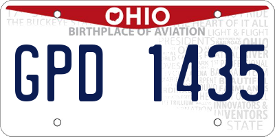 OH license plate GPD1435