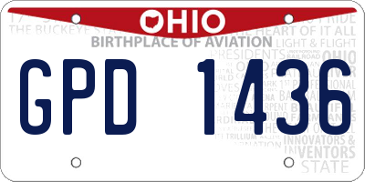 OH license plate GPD1436