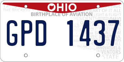 OH license plate GPD1437