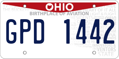 OH license plate GPD1442