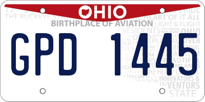 OH license plate GPD1445