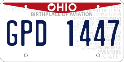 OH license plate GPD1447
