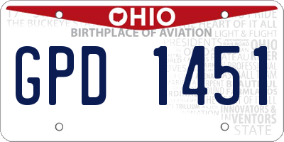 OH license plate GPD1451