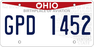 OH license plate GPD1452