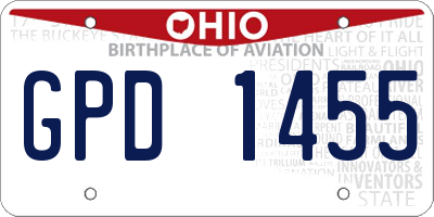 OH license plate GPD1455