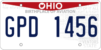 OH license plate GPD1456