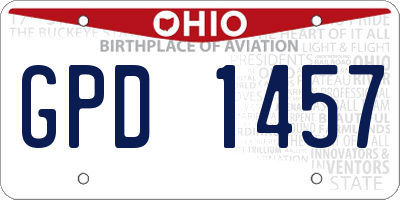 OH license plate GPD1457