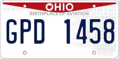 OH license plate GPD1458
