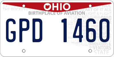 OH license plate GPD1460
