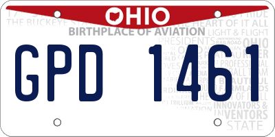 OH license plate GPD1461