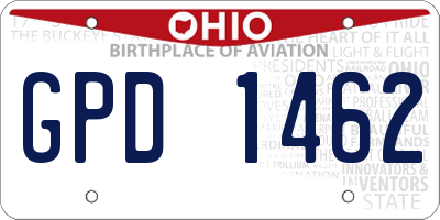 OH license plate GPD1462