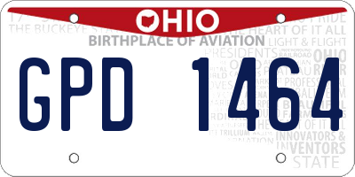 OH license plate GPD1464